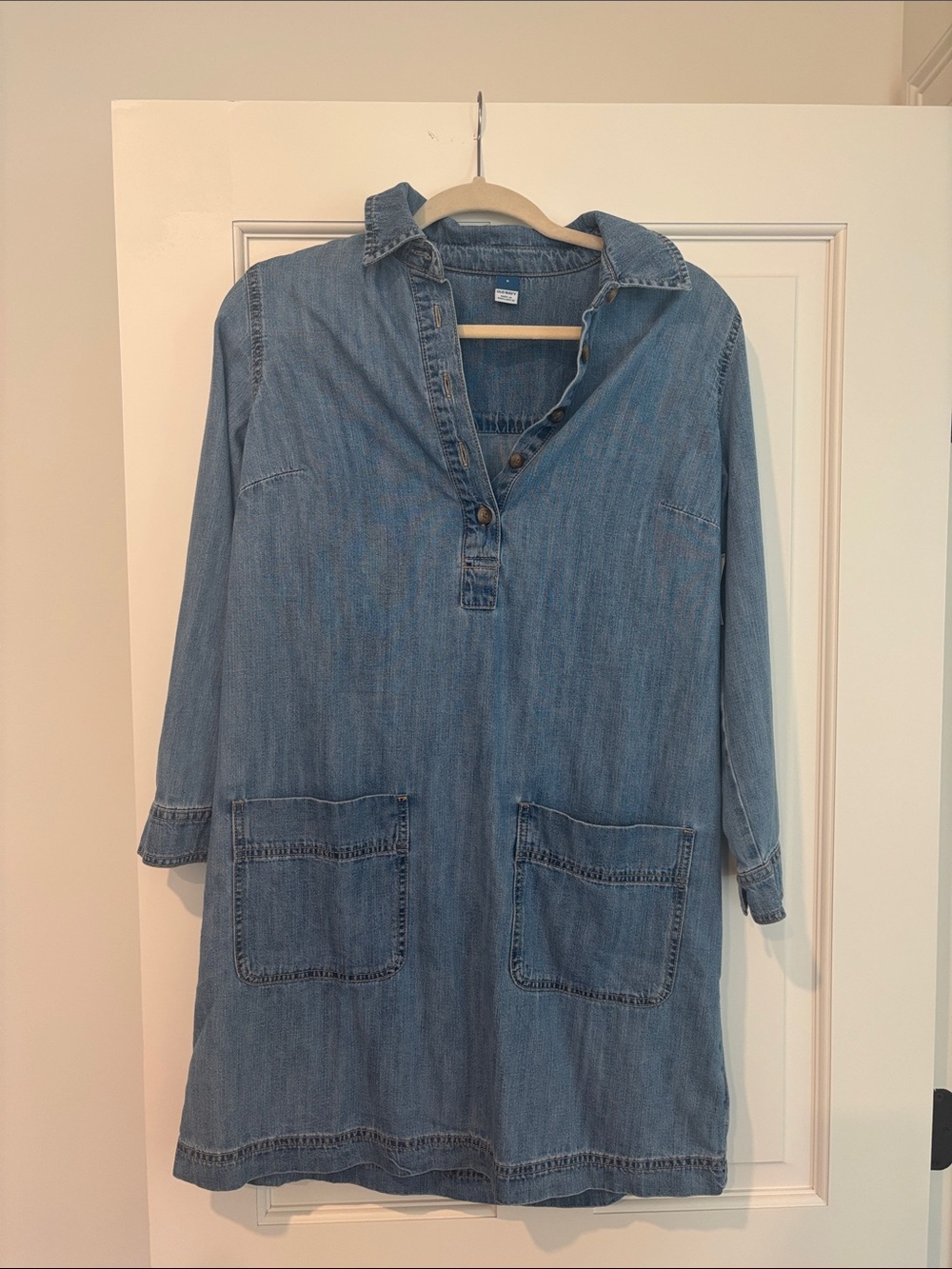 Old Navy Light Blue Long Sleeve Denim Shirt Dress NWOT